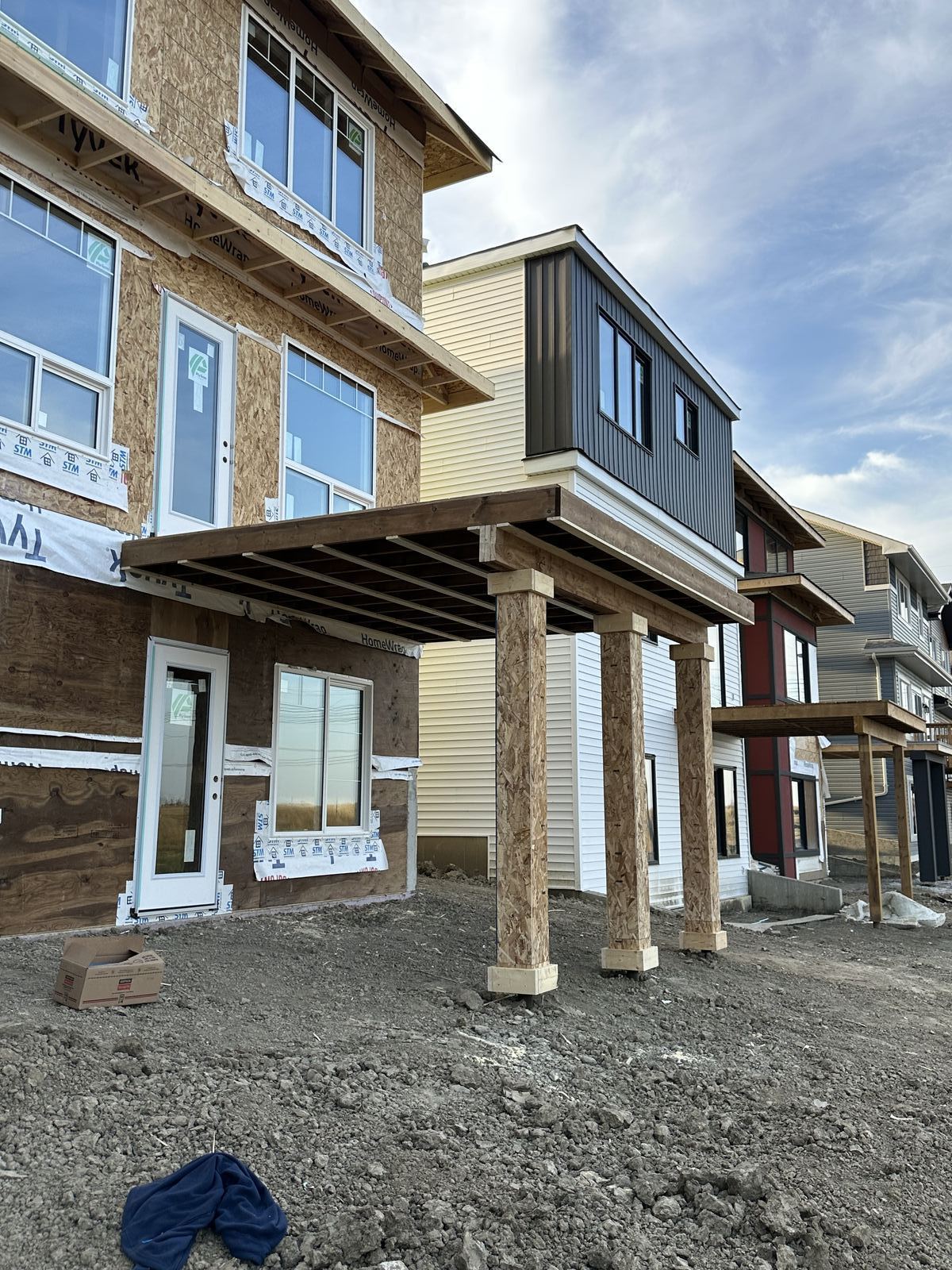 Deck under construction Edmonton Alberta — TrueBlue Builders